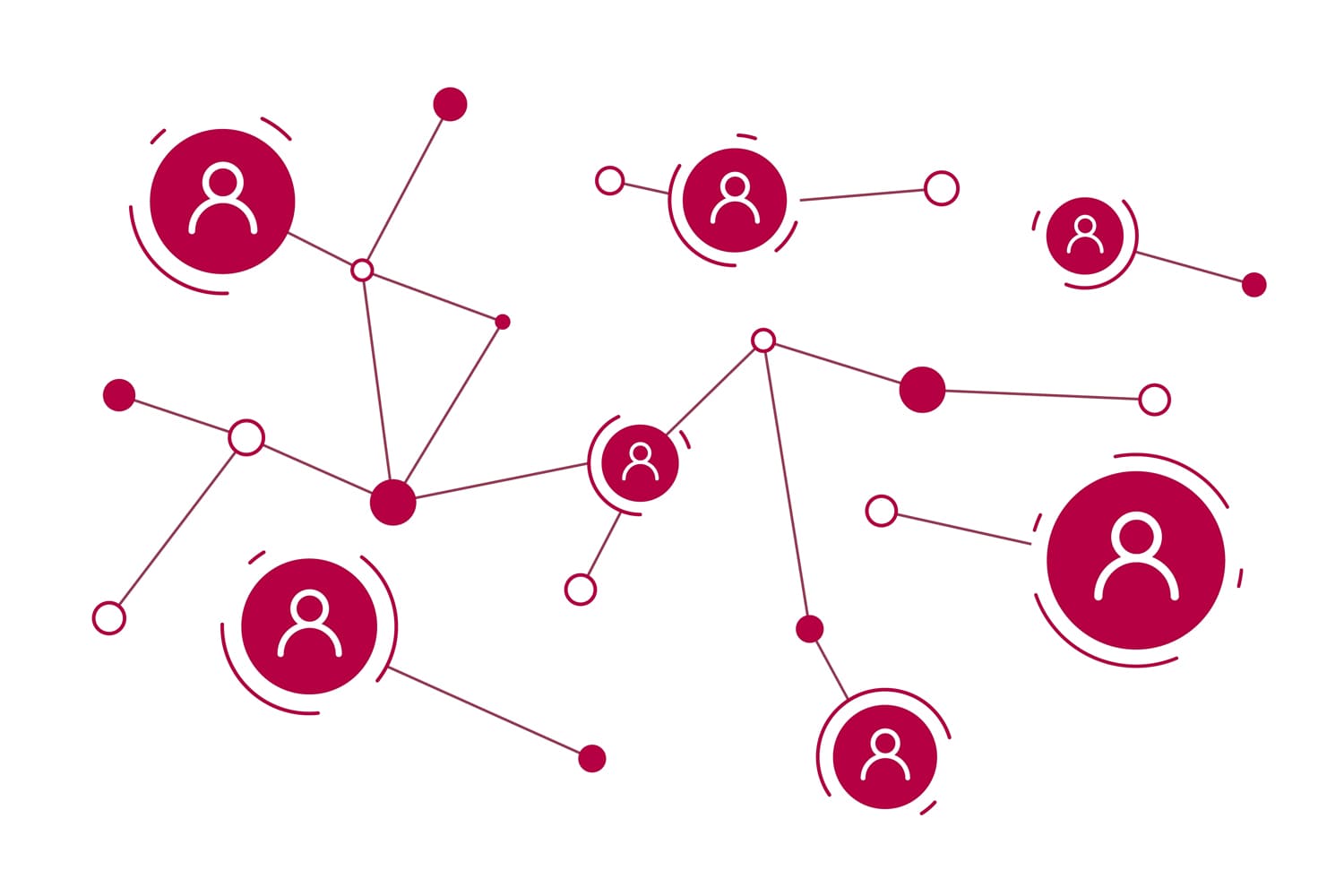 illustration with connections and users