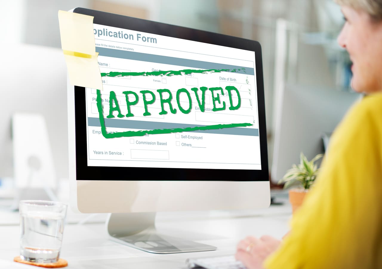 Woman approving a job application